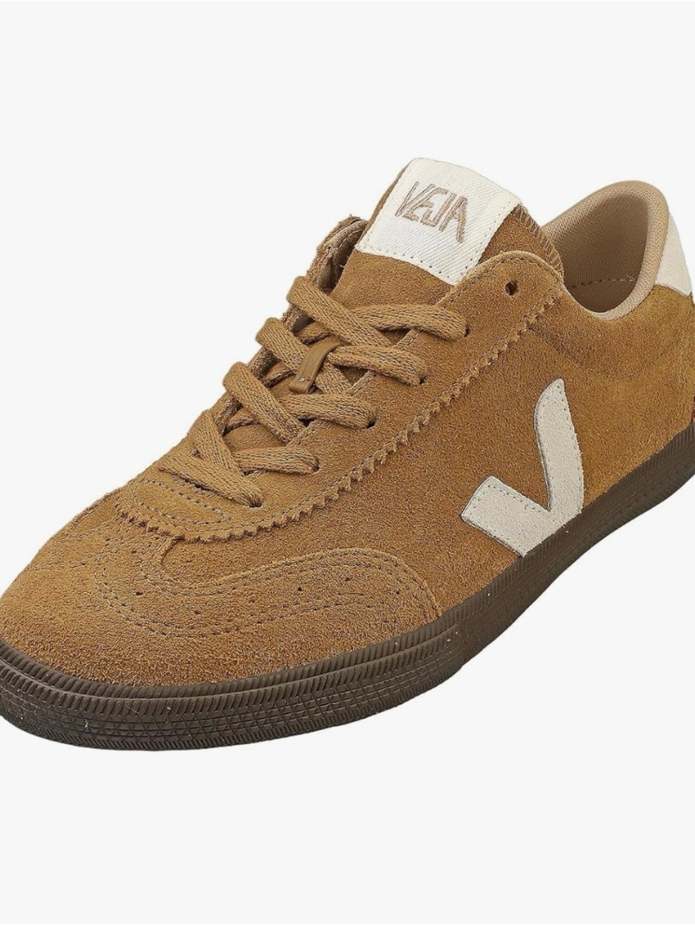 Veja Women's Suede Sneaker in Tan with White V